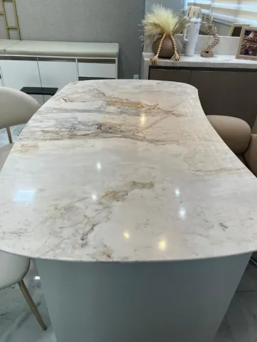 Tampo de mesa mármore branco Paraná 