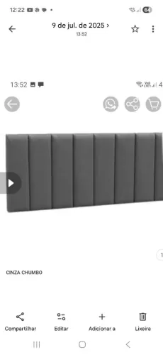 Cabeceira modulada 14 módulo na cor grafite 80x20