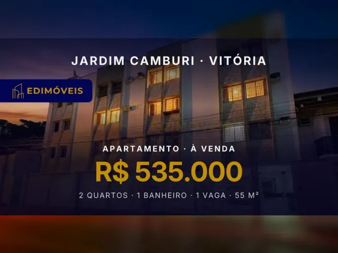 Jardim Camburi: Apartamento 2 quartos, ambiente climatizado e pronto para morar