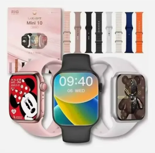 Smartwatch W10 Mini Tela Amoled 41MM + 8 Pulseiras