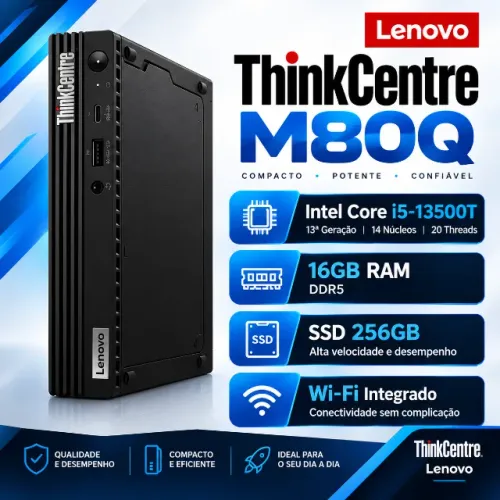 Mini Cpu Lenovo M80q I5 13 Ger 16gb Ddr5 Ssd 256gb Wi-fi