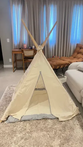 Cabana infantil de linho 160x120x120cm