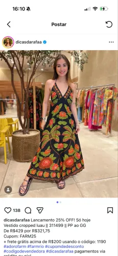 Vestido longo farm