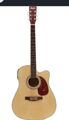 Violão MEMPHIS Elétrico MD-18 NA c/ cordas, suporte tripé, capa, cabo