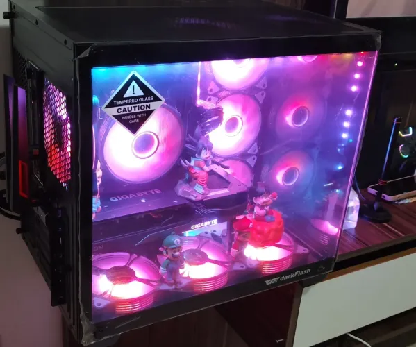 Kit 9 Fans ARGB Aigo AR12 PRO + Controladora Aigo