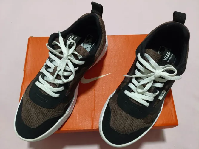 TÊNIS VANS RANGE EXP SUEDE CANVAS MARROM/PRETO  USADO 3X ORIGINAL 