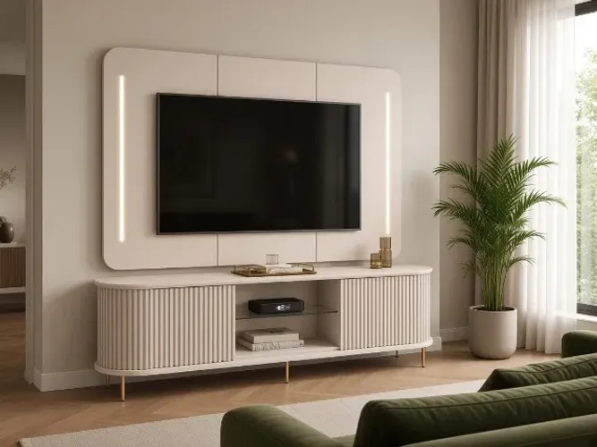 Conjunto Bancada e Painel Atlas 2,18m com LED (NOVO A PRONTA ENTREGA)