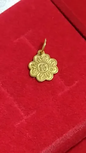 Pingente de Ouro Peso 0.60 Gramas 10 mm Maciço