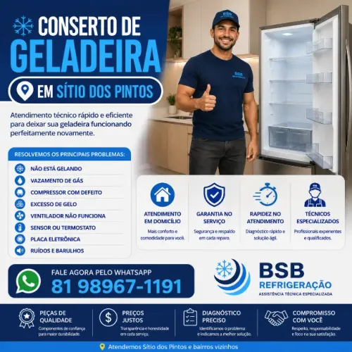 Conserto de Geladeira em Sítio dos Pintos