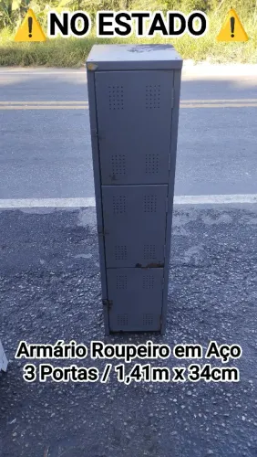 Armário Roupeiro em Aço 3 Portas