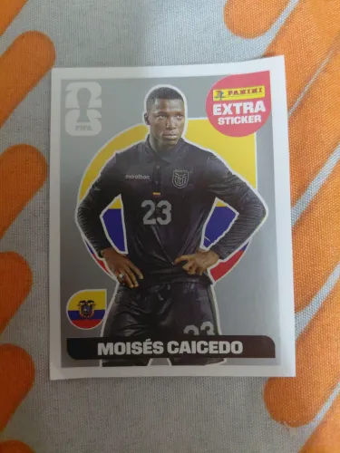 Figurinha Moisés Caicedo Prata Extra Eticker Copa do Mundo 2026