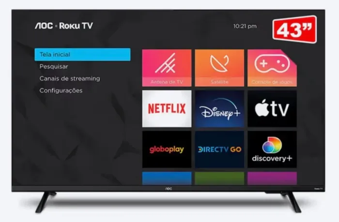 Smart TV AOC 43" FHD Roku TV 43
