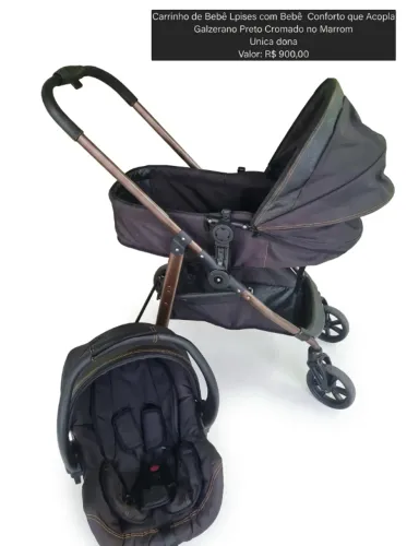 Carrinho de bebe Galzerano com bebe conforto