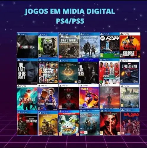 jogos mídia digital para ps4 e ps5 