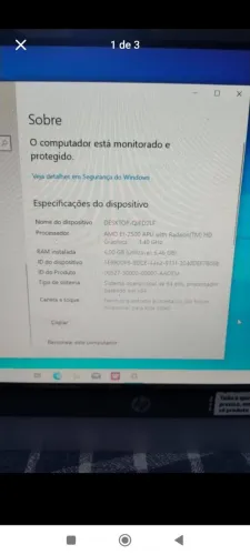 Computador ? 4 GB memória HD 500 GB funciona normal 