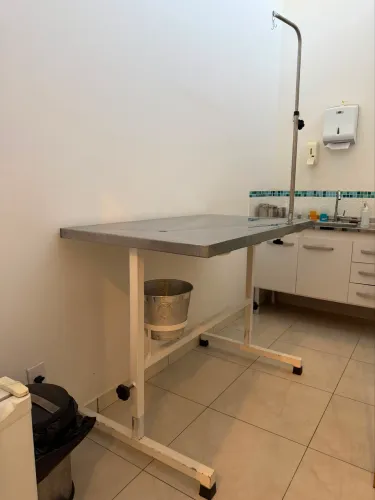 Mesa de atendimento veterinário