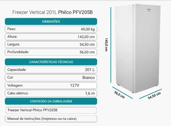 Freezer Philco 201 litros novinho