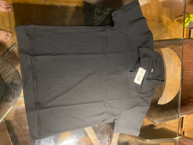 Camisa Polo Zara Man Texturizada Tricot Preta - Tam G (Nova Com Tag)