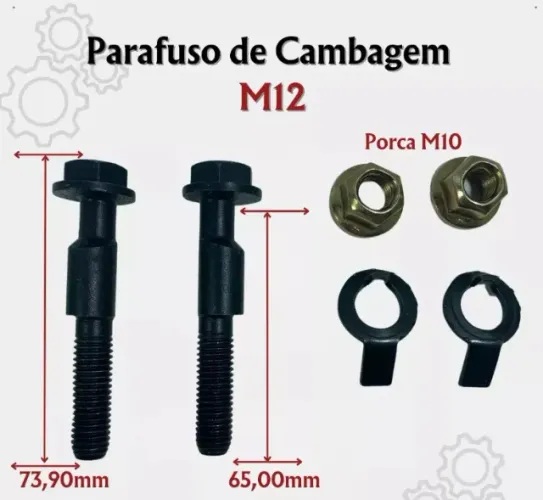 Par Parafuso De Cambagem M12 Para Gm/vw/fiat 12mm