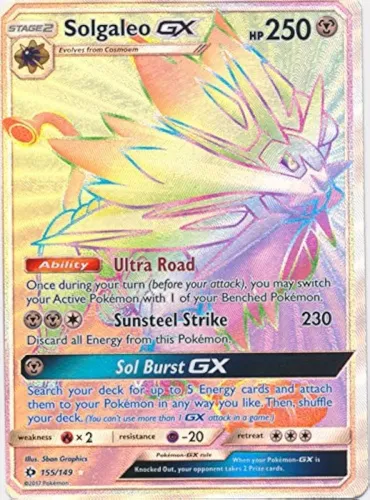 Carta Pokemom Solgaleo Raibow,199 pode-se trocar valor