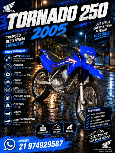TORNADO 2005 XR 250 / Segundo dono