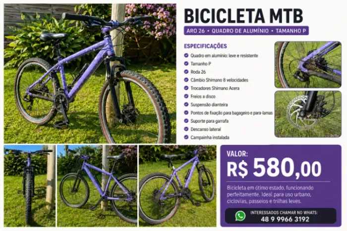 Vendo Bike em Imbituba, Praia do Rosa - SC / Garopaba, Campo Duna - SC