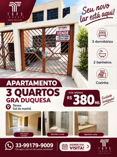 Apartamento 3 quartos(1 suíte) bairro Grã Duquesa