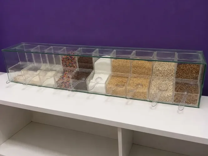 Porta Acompanhamentos de Vidro para Açaí, Sorveteria e Lanchonete em Excelente Estado