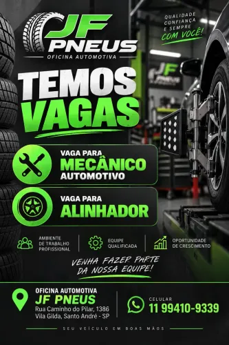 Vaga para mecânico e vaga para alinhador