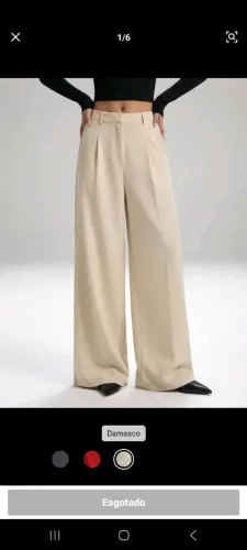 Calça pantalona alfaiataria nude Shei