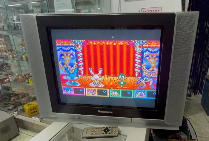 Tv crt tubo retrogamer Panasonic 21 polegadas av e vídeo componente