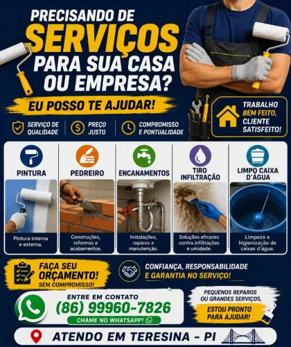 Pedreiro Pintor Encanador Reformas Teresina