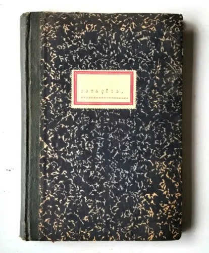 Livro de Registro Antigo com Índice Alfabético - Papelaria Requião (Anos 50) - Em Branco