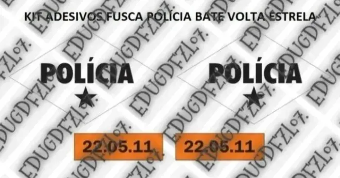 3 Kits de Adesivos para Fuscas Polícia, Bombeiro e Pronto Socorro Bate e Volta Estrela