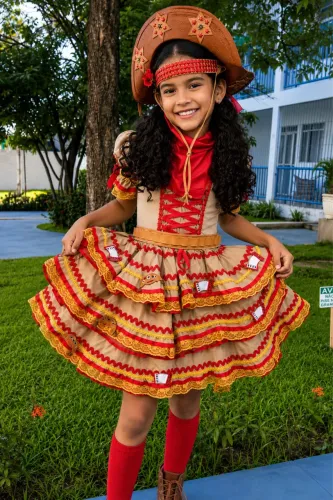 Vestido Maria bonita  junino infantil 