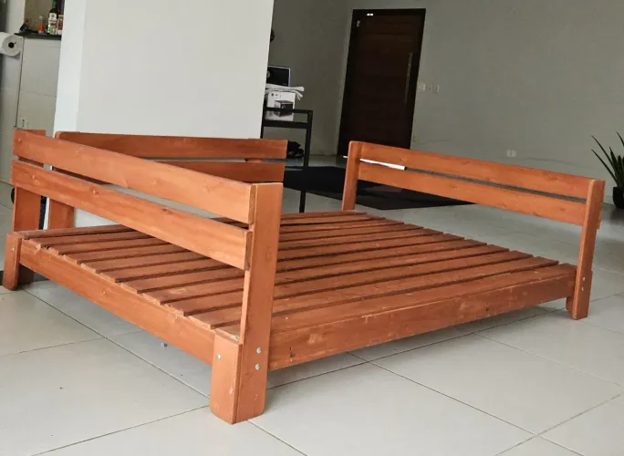 Cama Casal Com Grades 138x188x20 Cor Imbuia Penafort