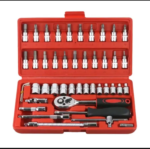 Kit De Ferramentas 46/40 Peças Jogo De Soquetes Chave Catraca Reversível Com Maleta