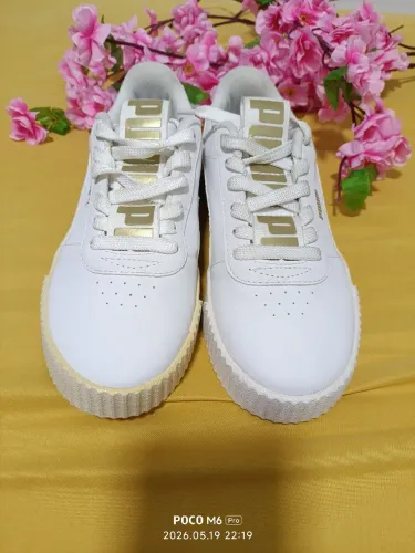 Tênis Puma Carina Bold- Original | branco com dourado Tam 35 (23cm palmilha)