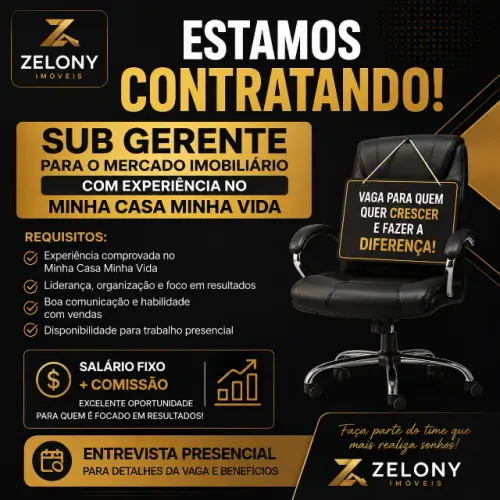 Vaga Pra Sub Gerente de Imobiliária