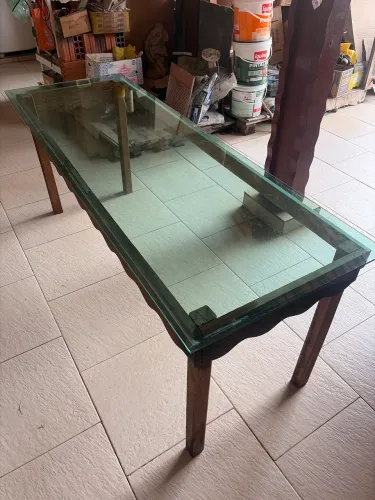 Mesa Madeira Tampo vidro