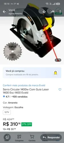 Serra circular nova 1400 whats 