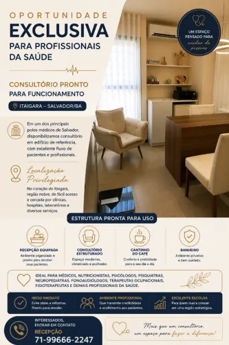 Consultório Mobiliado em Itaigara | Pronto para Uso ou Venda dos Móveis Separadamente