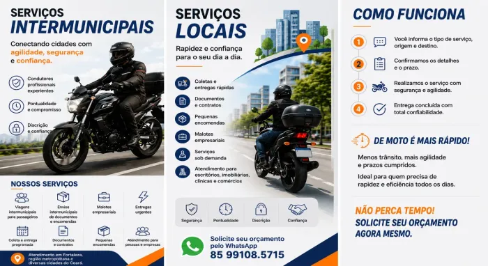 transporte profissional e logística sobre duas rodas.
