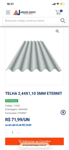 Telha Eternit 