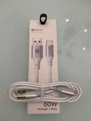 Cabo USB tipo C Turbo, TRANÇADO E REFORÇADO 60W - 1 Metro