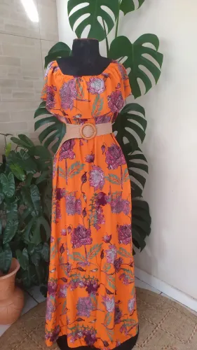 Vestido longo florido 
