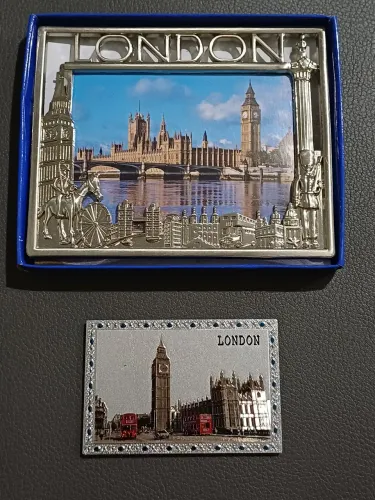 Quadro Decorativo Londres + Ímã Big Ben - Souvenir Importado