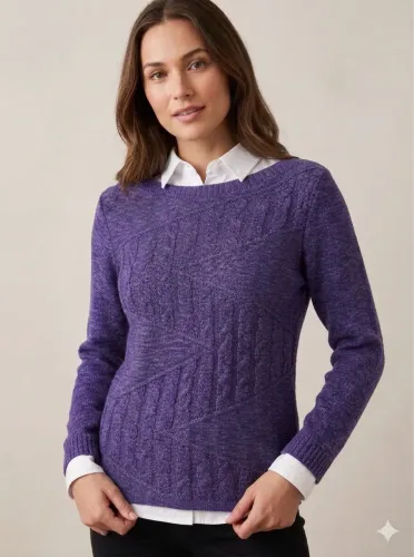 Blusa tricô tiveste P / M roxa