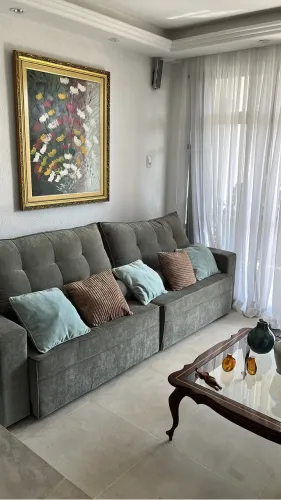 Sofá verde até 4 lugares reclinável 3m x 1,5m