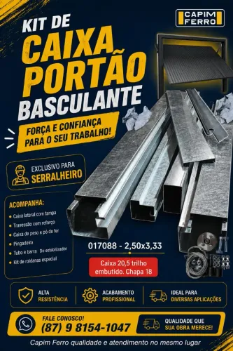 KIT PORTÃO BASCULANTE 